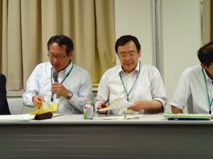 8月の全国大会を実施する千葉県の会長（右）須田校長と事務局長（左）